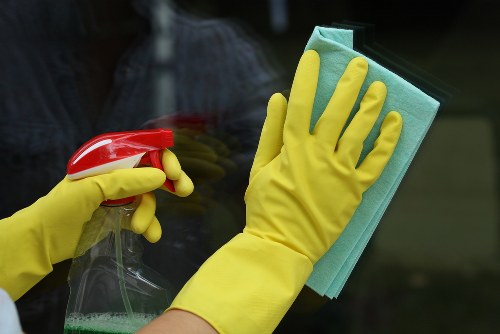 Professional cleaners in Westminster beginning service in a well-kept property