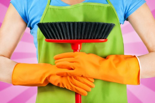 Cleaning team preparing a residential property for a booked service
