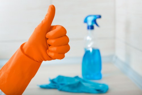 Deep cleaning service in a Westminster kitchen with polished surfaces